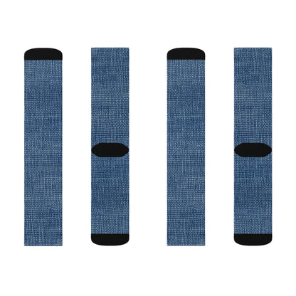 Outdoor Bass Boat Style - Denim Design Artwork - Sublimation Socks