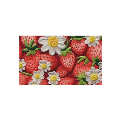 Strawberry Strawberries Embroidery Design - Fresh Pick Red Berry Sweet Fruit - Outdoor Rug