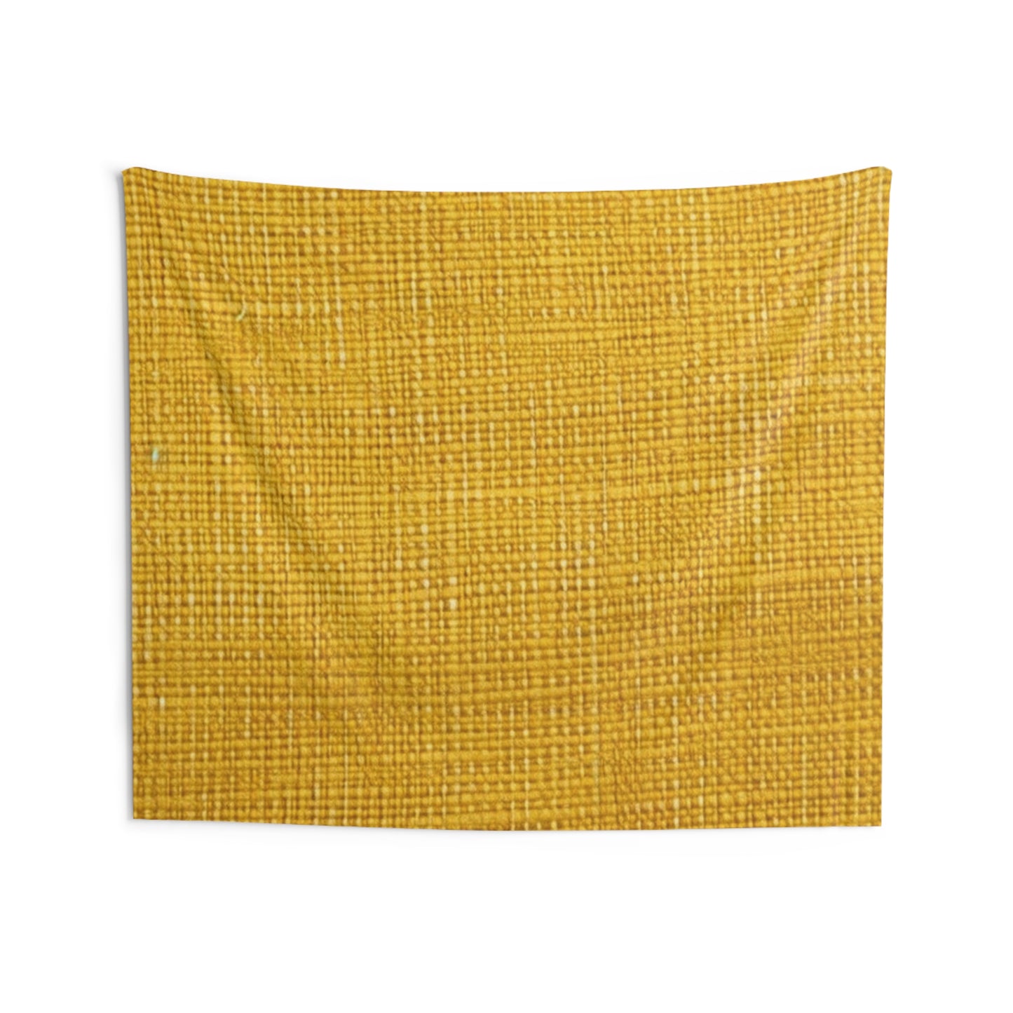 Radiant Sunny Yellow: Denim-Inspired Summer Fabric - Indoor Wall Tapestries