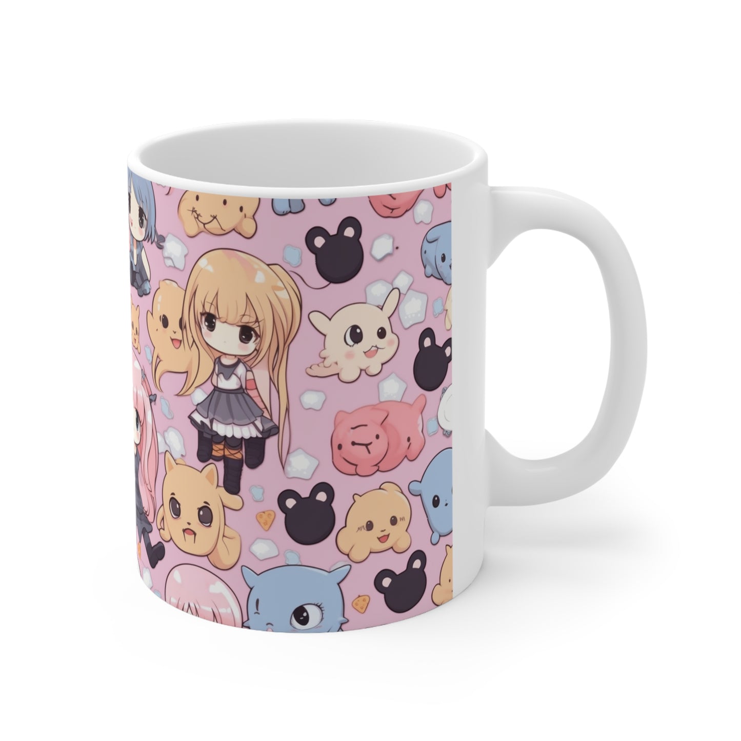 Kawaii Anime Girls: Cute and Adorable Manga Inspired Design - Ceramic Mug 11oz