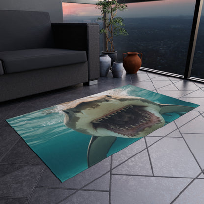 Bull Shark: River Monster Menace - Realistic Dark Water Predator - Outdoor Rug