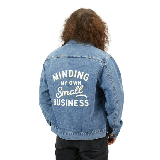 Men Minding My Own Small Business, Gift For Him, Men's Denim Jacket