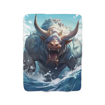 Bull Shark Fusion: Water Fantasy - Hybrid Ocean Marine Animal - Sherpa Fleece Blanket