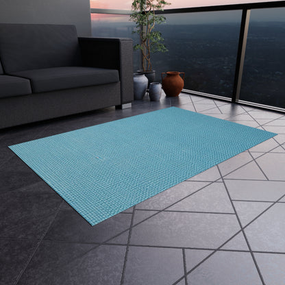 Bright Aqua Teal: Denim-Inspired Refreshing Blue Summer Fabric - Outdoor Rug