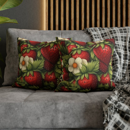 Strawberry Euphoria: The Ultimate Guide to Celebrating Life's Sweetest BerrySpun Polyester Square Pillow Case