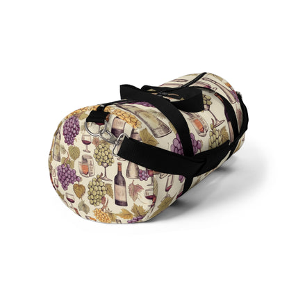 Wine Lovers Theme: Varieties of Wine, Grapes & Vineyards Design Duffel Bag