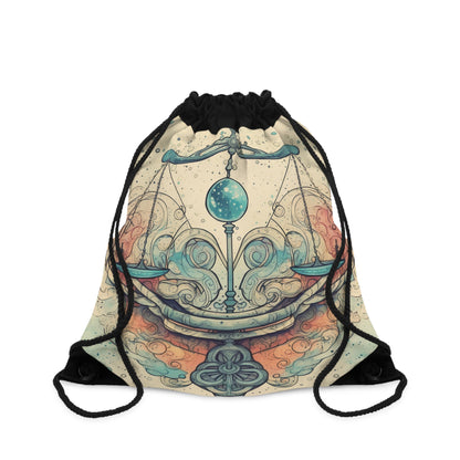 Libra Zodiac - Astrology Sign Street Art Equilibrium in Pastels - Drawstring Bag