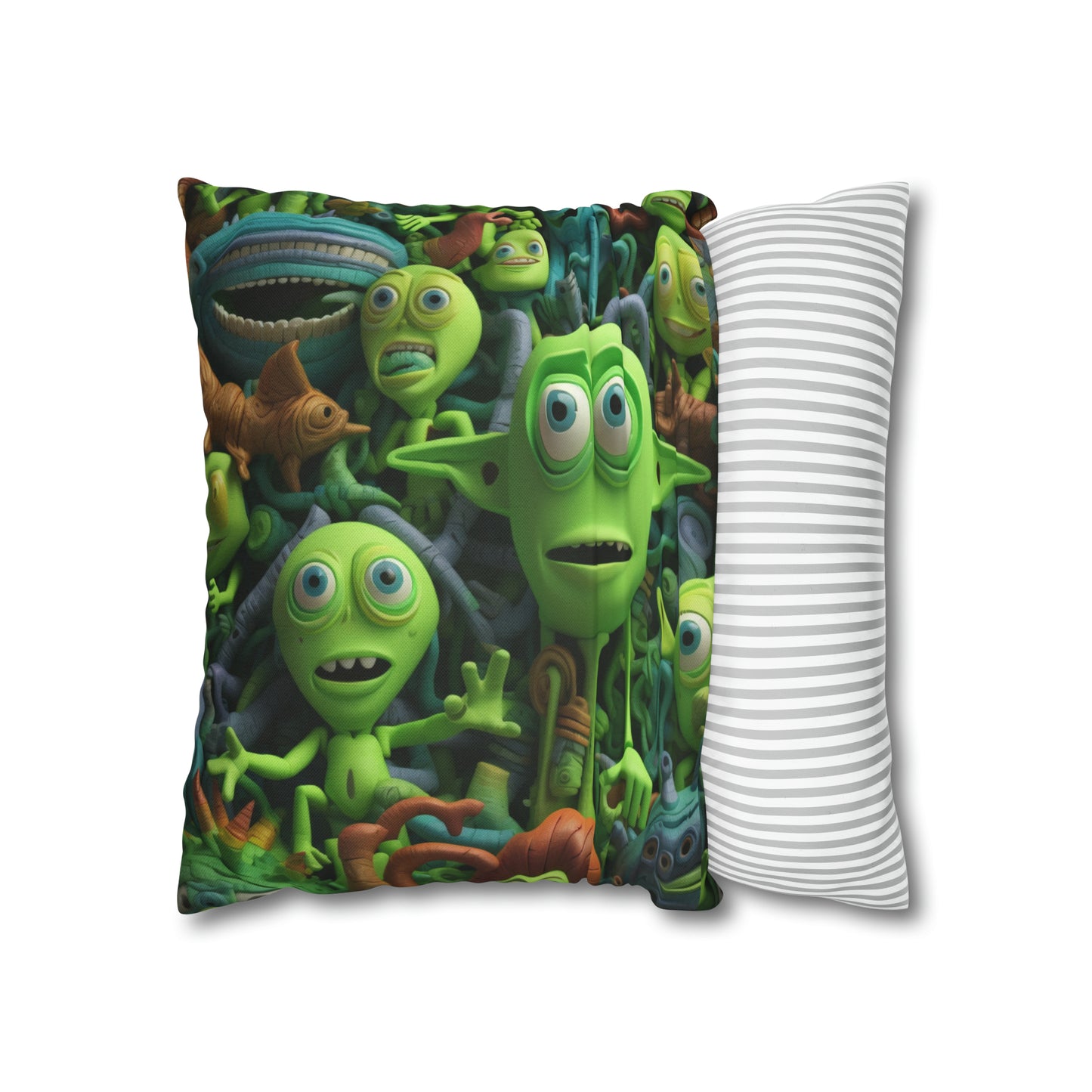 Toy Alien Story Space Character Galactic UFO Anime Cartoon - Spun Polyester Square Pillow Case