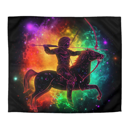 Colorful Sagittarius Zodiac Sign - Star Universe Theme - Microfiber Duvet Cover