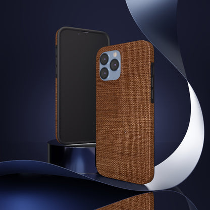 Luxe Dark Brown: デニムにインスピレーションを得た、独特の質感の生地 - 丈夫な携帯電話ケース