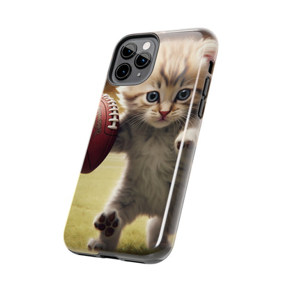 Football Kitty Fantasy: Feline Cat American Sport Quarterback - Tough Phone Cases