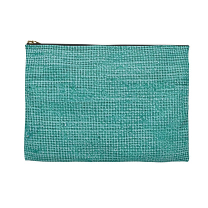 Quality Mint Turquoise Denim Fabric Deisgn, Stylish Material - Accessory Pouch