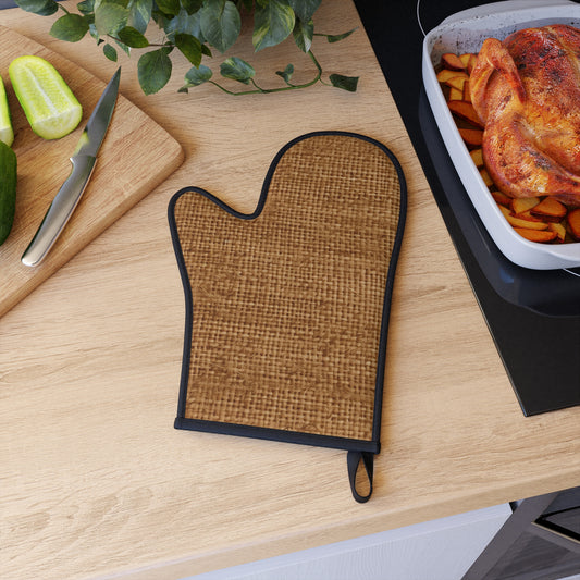 Brown Light Chocolate: Denim-Inspired Elegant Fabric - Oven Glove