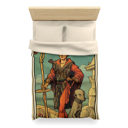 Mystical Tarot - Artistic Depiction of The Fool Card - Microfiber Duvet Cover