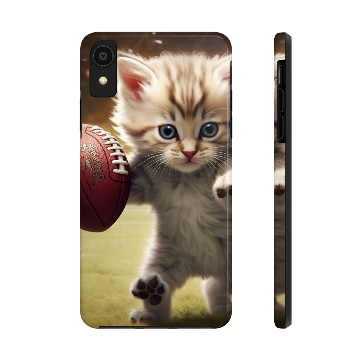 Football Kitty Fantasy: Feline Cat American Sport Quarterback - Tough Phone Cases