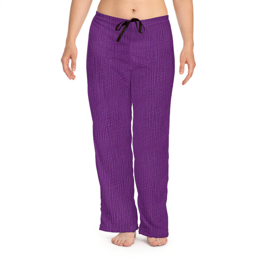 Violet/Plum/Purple: Denim-Inspired Luxurious Fabric - Women's Pajama Pants (AOP)