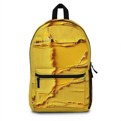 Banana Yellow Lemon: Bold Distressed, Denim-Inspired Fabric - Backpack