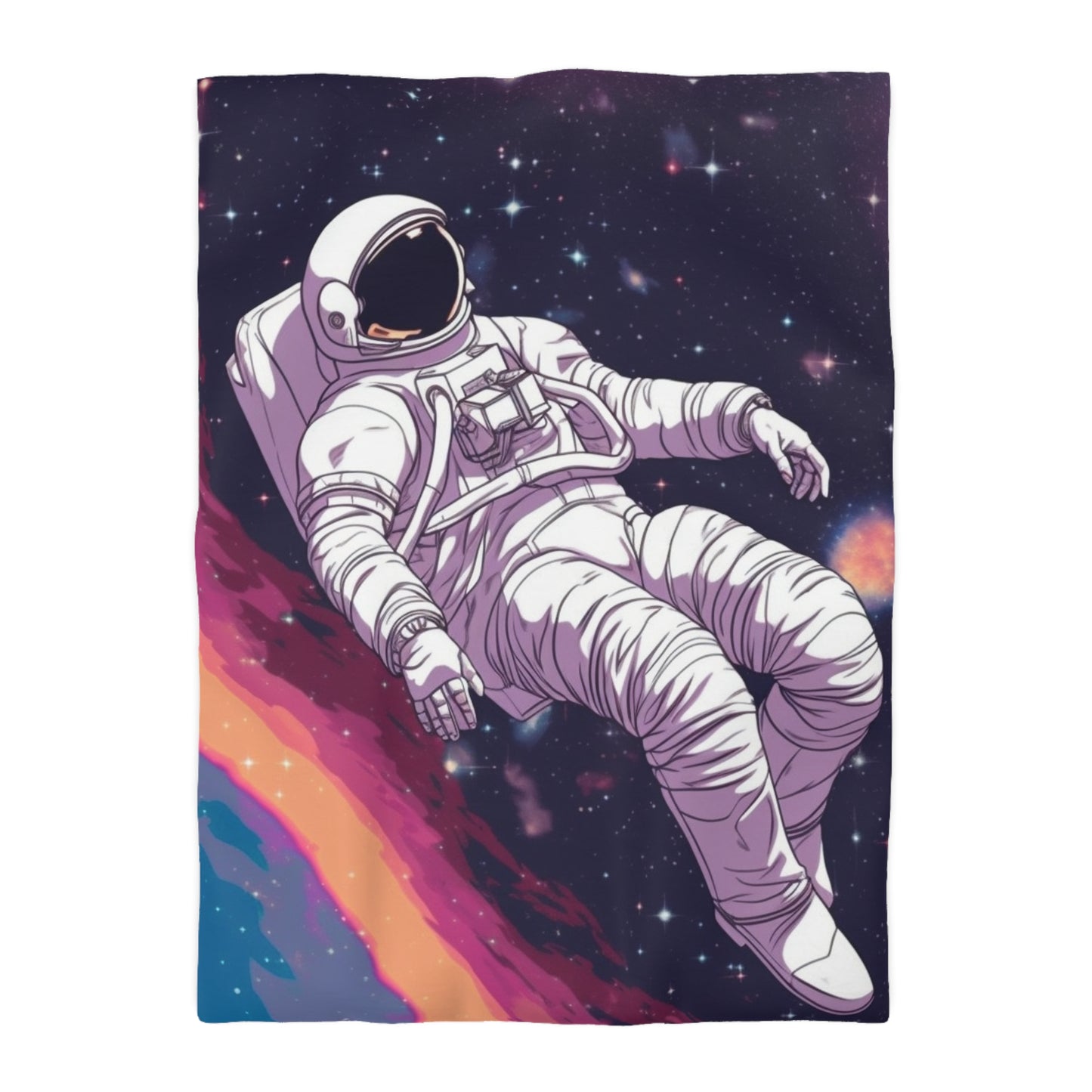 Astro Pioneer - Star-filled Galaxy Illustration - Microfiber Duvet Cover