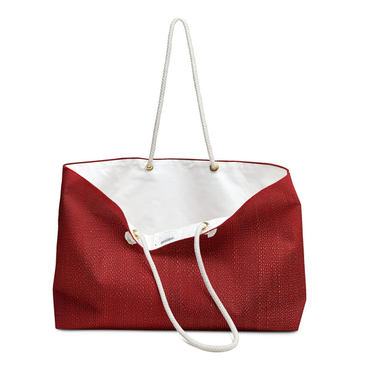 Juicy Red Berry Blast: Denim Fabric Inspired Design - Weekender Bag