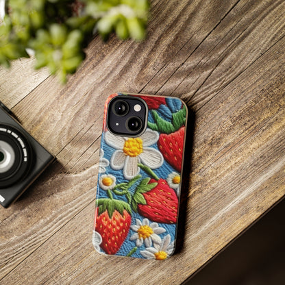 Orchard Berries: Juicy Sweetness from Nature's Garden - Fresh Strawberry Elegance - Tough Phone Cases