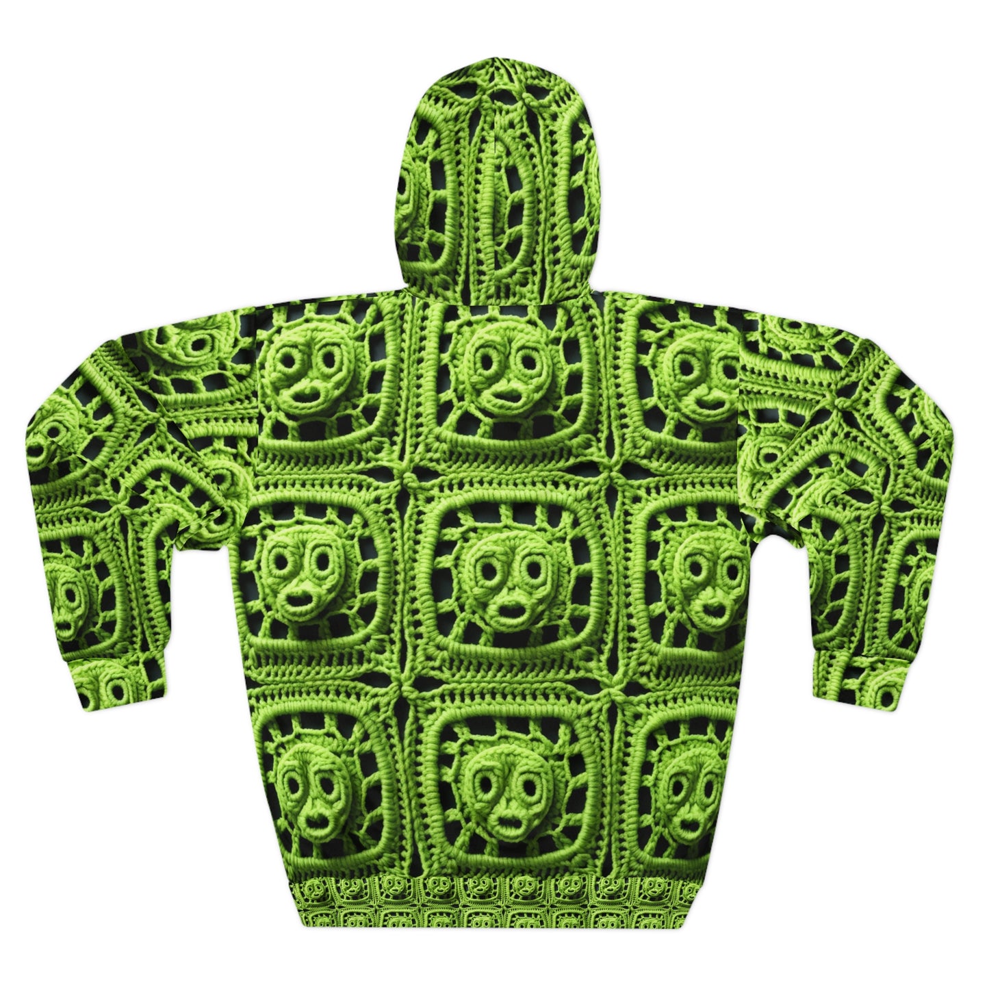 Halloween Green Alien Crochet Galactic Space Zombie Style - Unisex Pullover Hoodie (AOP)