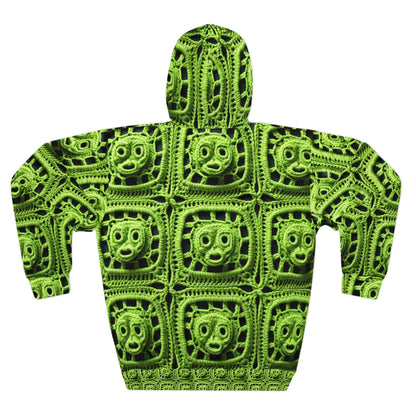 Halloween Green Alien Crochet Galactic Space Zombie Style - Unisex Pullover Hoodie (AOP)