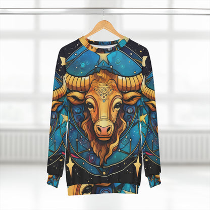 Taurus Constellation Zodiac Sign Astrology Cosmic Art - Unisex Sweatshirt (AOP)