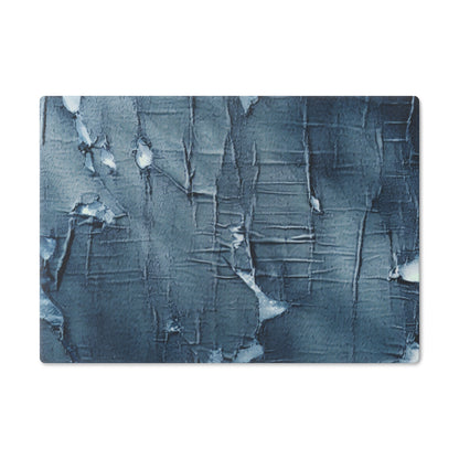 Distressed Blue Denim-Look: Edgy, Torn Fabric Design - Cutting Board