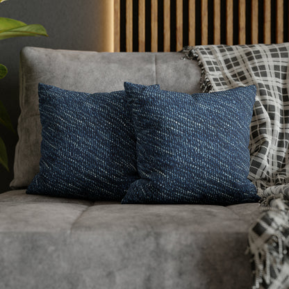 Denim-Inspired Design - Distinct Textured Fabric Pattern - Spun Polyester Square Pillow Case