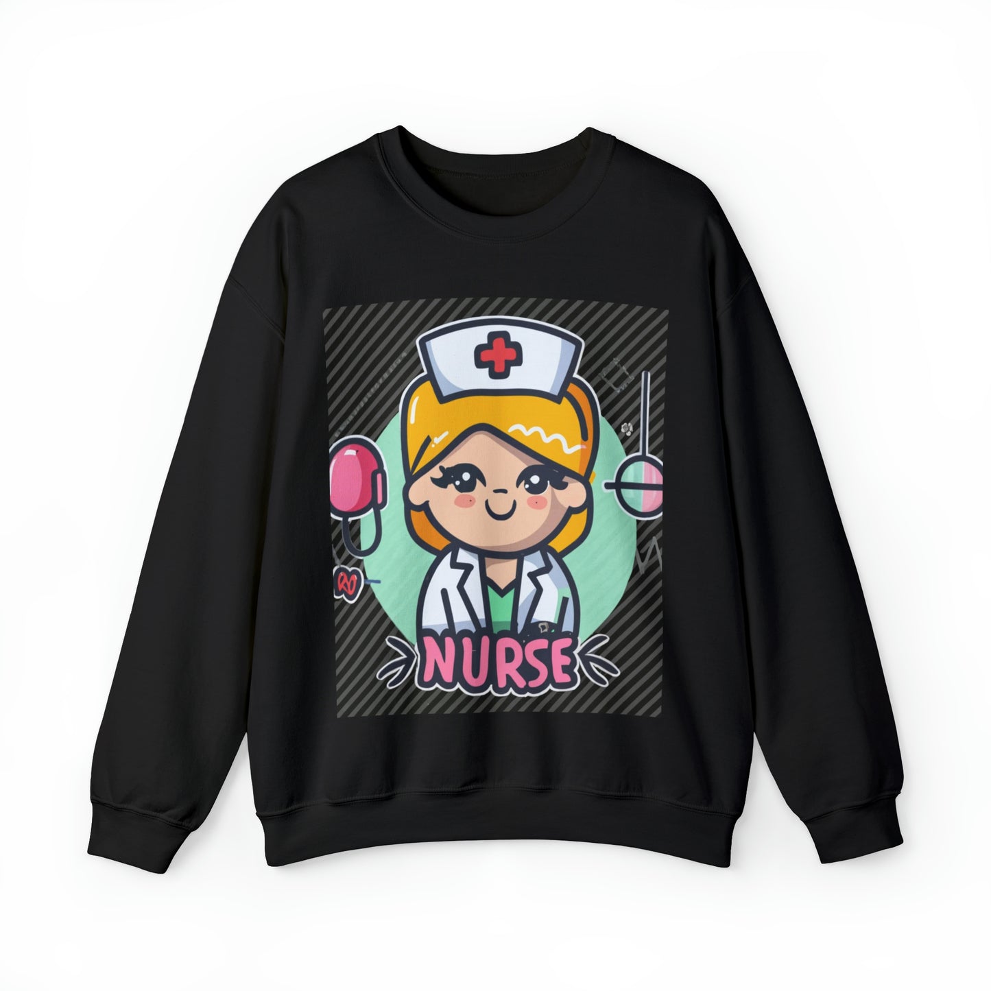 Kawaii Nurse Anime - Regalo de trabajo de personaje - Sudadera unisex Heavy Blend™ Crewneck 