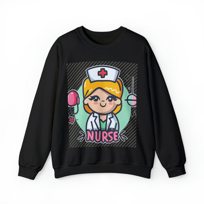 Kawaii Nurse Anime - Regalo de trabajo de personaje - Sudadera unisex Heavy Blend™ Crewneck 