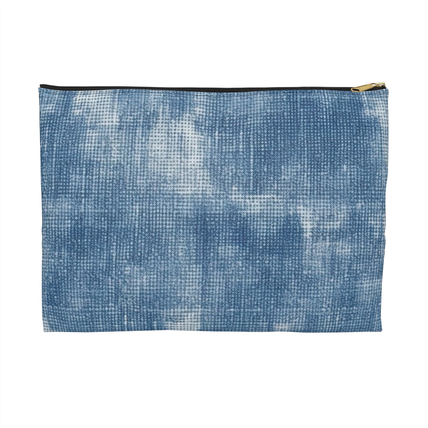 Faded Blue Washed-Out: Denim-Inspired, Style Fabric - Accessory Pouch