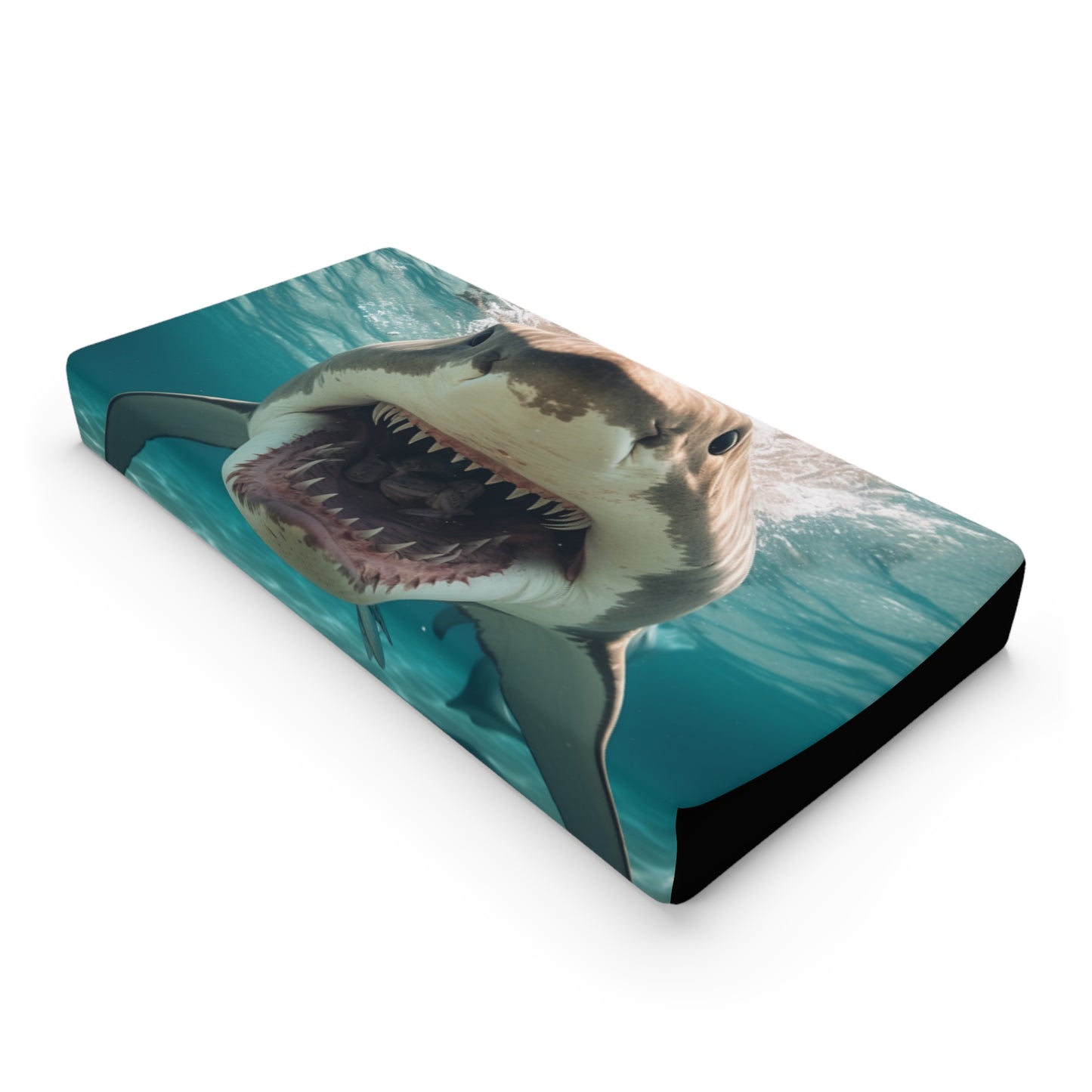 Bull Shark: River Monster Menace - Realistic Dark Water Predator - Baby Changing Pad Cover