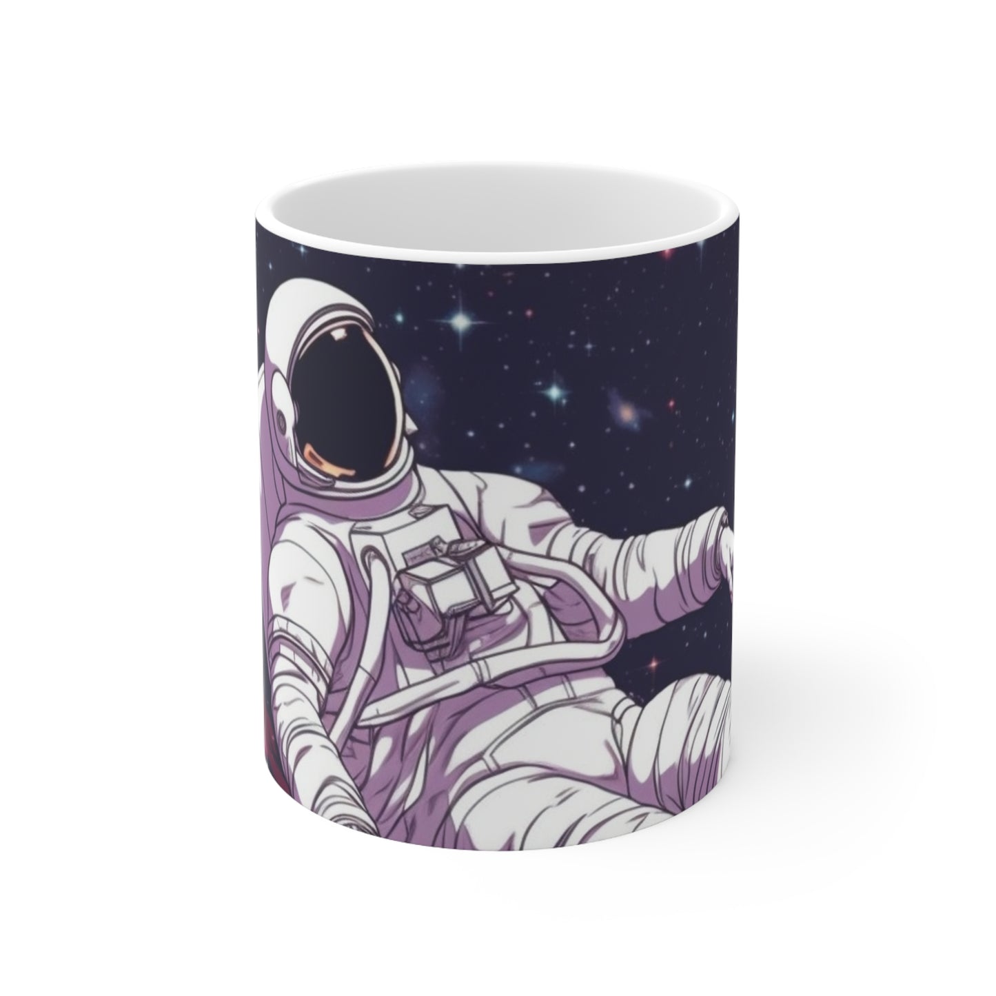 Astro Pioneer - Star-filled Galaxy Illustration - Ceramic Mug 11oz