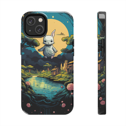 White Rabbit Mystery Psychedelic Fantasy Anime Cartoon Bunny - Tough Phone Cases