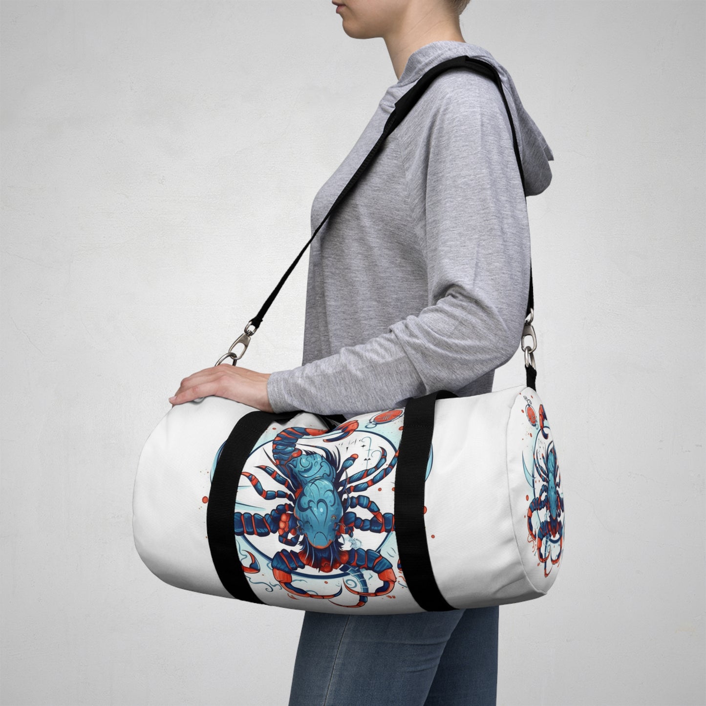 Cute Scorpio Zodiac Sign - Big Claws, Long Tail Cosmic Astrology Symbol - Duffel Bag