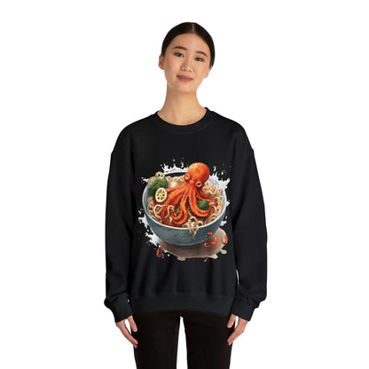 Ramen Octopus Bowl Anime Estilo tradicional japonés - Sudadera unisex Heavy Blend™ con cuello redondo 