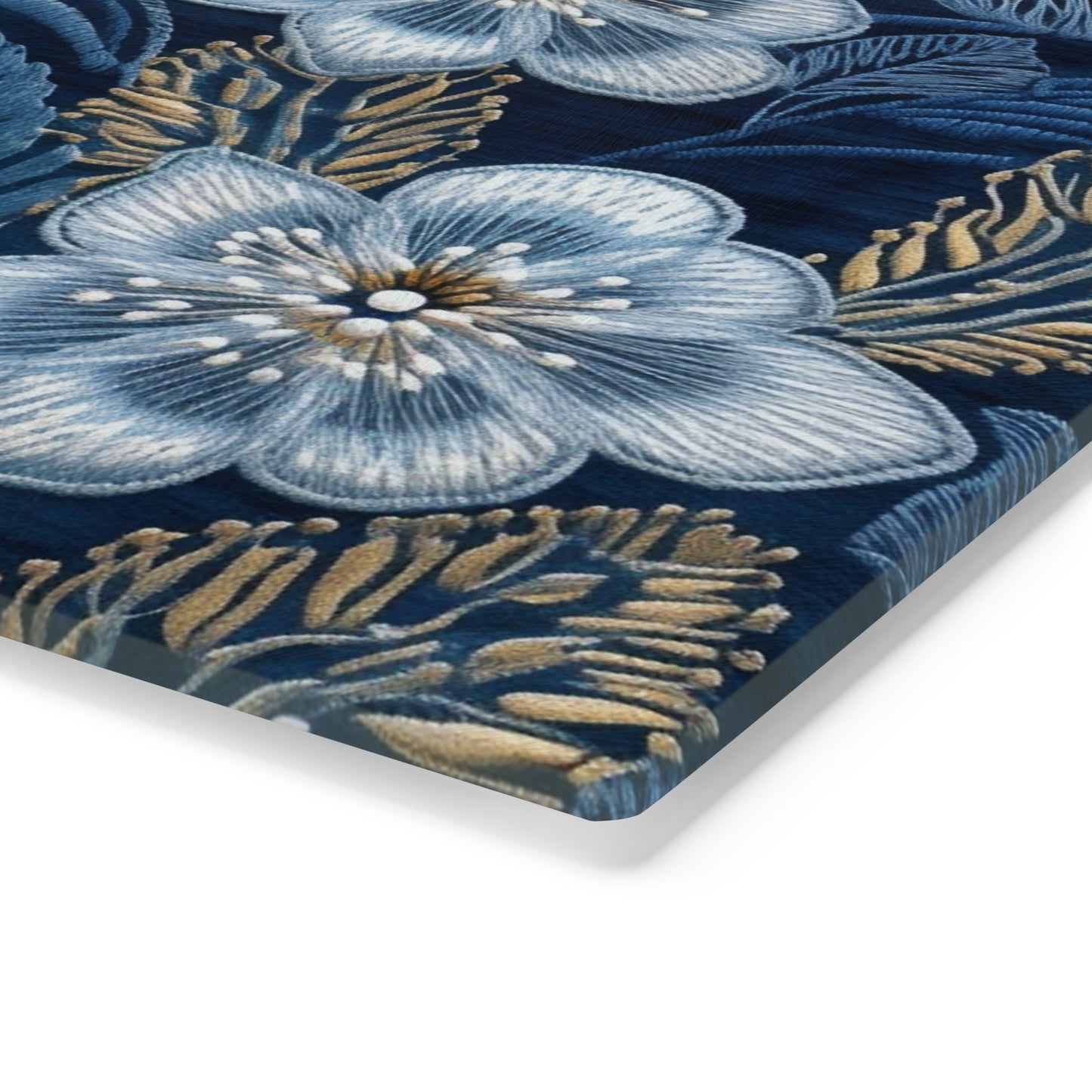 Flower Blossom Embroidery Floral on Denim Style - Cutting Board