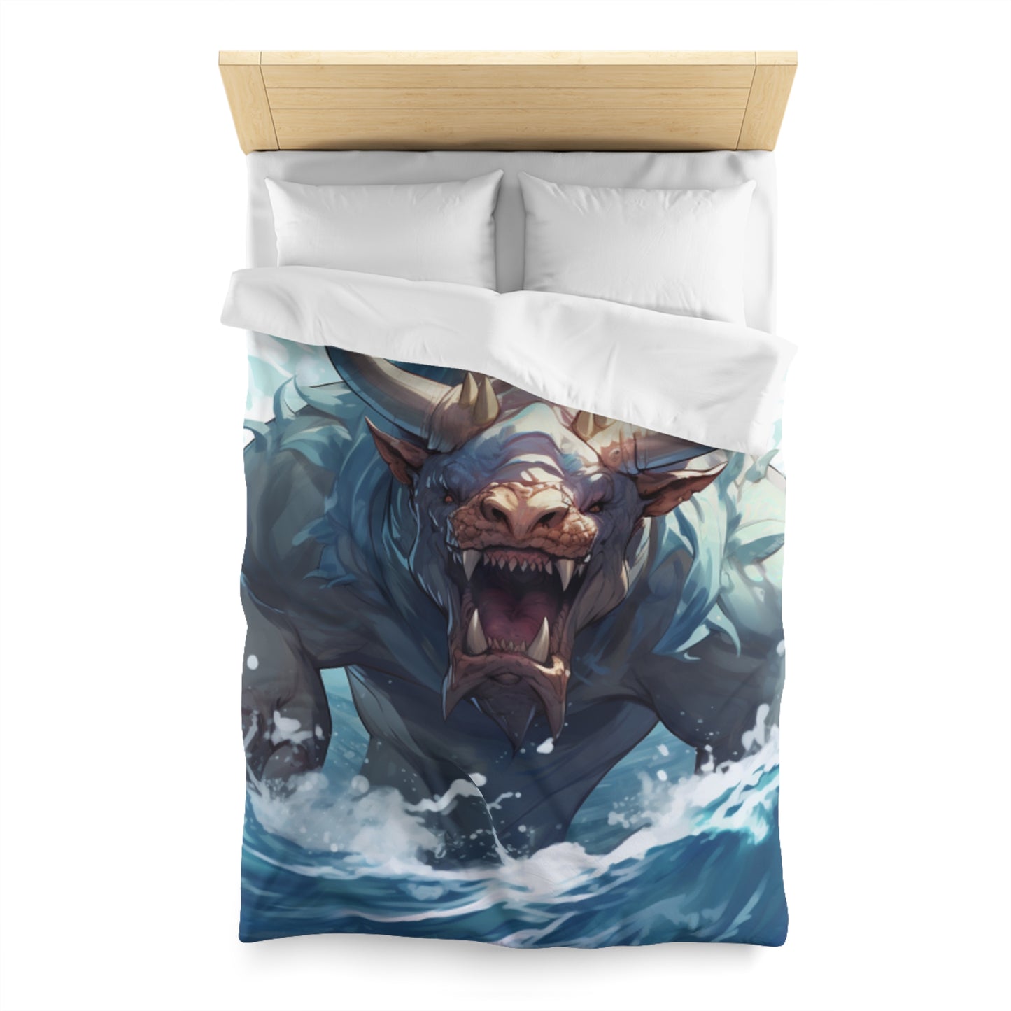 Bull Shark Fusion: Water Fantasy - Hybrid Ocean Marine Animal - Microfiber Duvet Cover