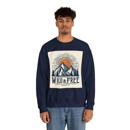 Wild and Free - Outdoor Adventure - Unisex Heavy Blend™ Crewneck Sweatshirt