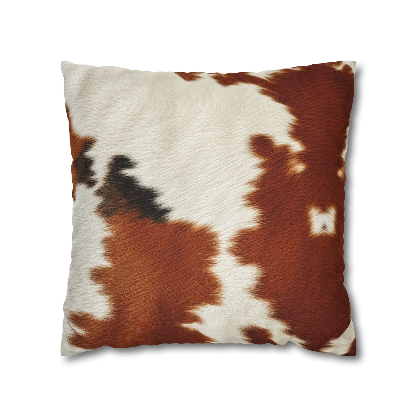 Hair Cowhide Leather Natural Design Tough Durable Rugged Style - Spun Polyester Square Pillow Case