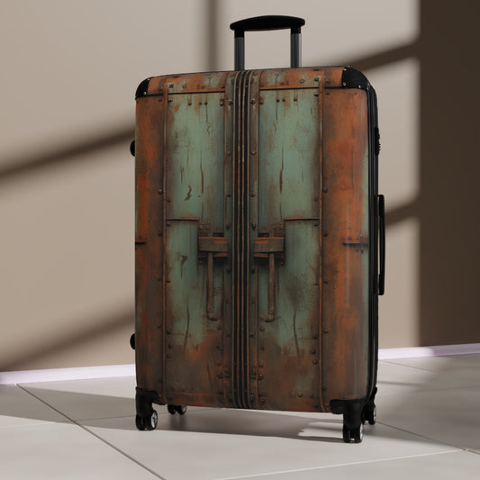 Rusty Patina Metal Doors Suitcase