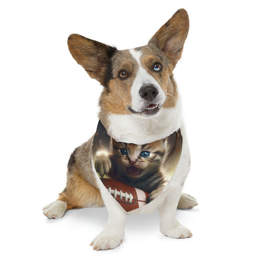 Football Kitten Touchdown: Juego deportivo ganador de Tabby - Collar de bandana para perros y mascotas 