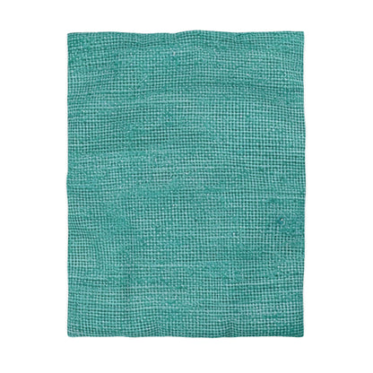 Diseño de tela vaquera color turquesa menta de calidad, material elegante, funda nórdica de microfibra 