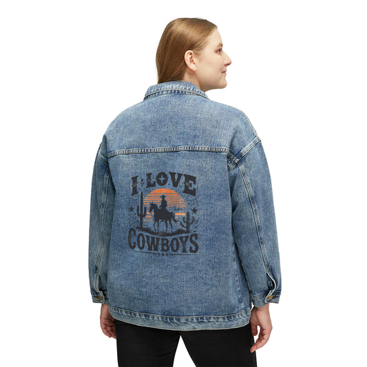 I Love Cowboys, Country Gift, Women's Denim Jacket
