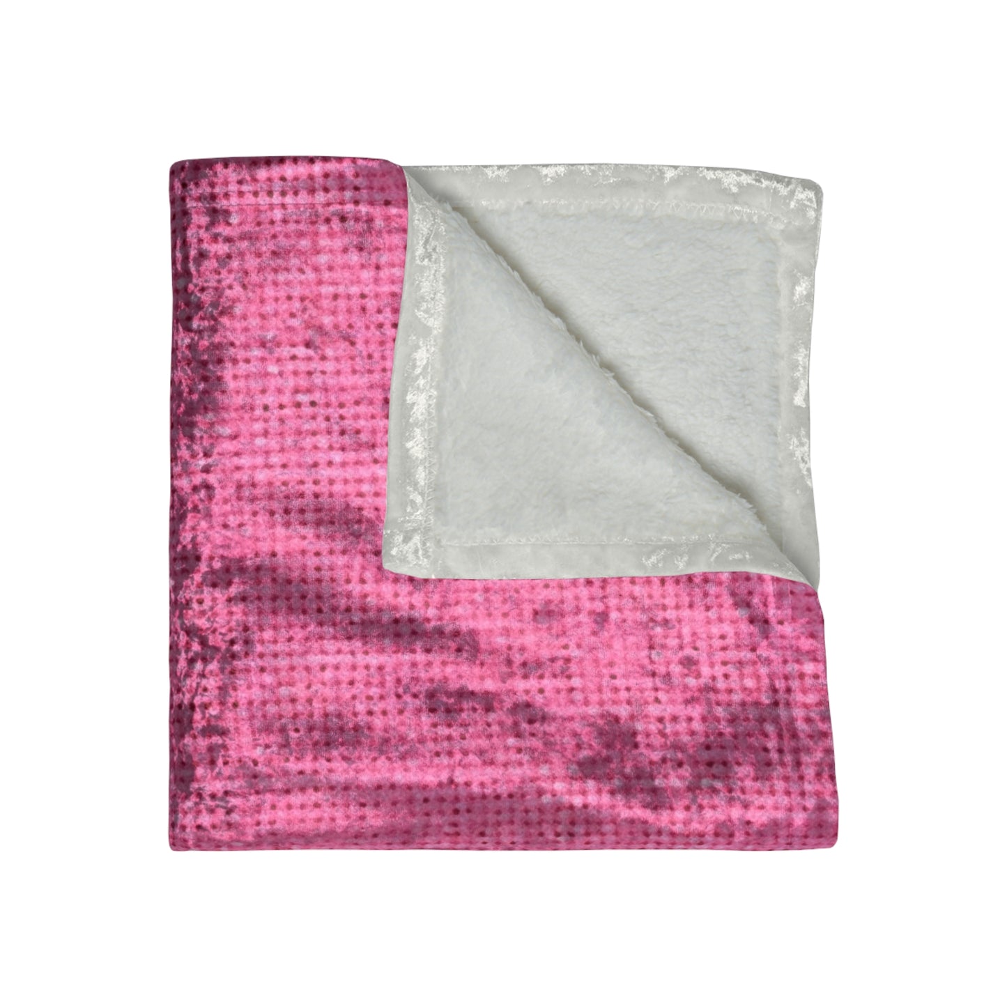 Doll-Like Pink Denim Designer Fabric Style - Crushed Velvet Blanket