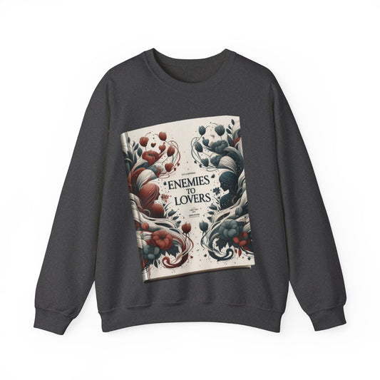 Enemies To Lovers Book, Fun Love Gift, Unisex Heavy Blend™ Crewneck Sweatshirt