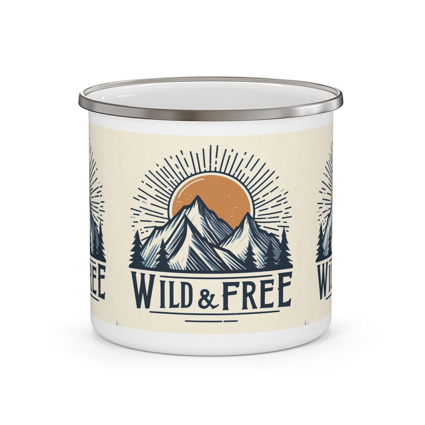 Wild and Free - Outdoor Adventure - Enamel Camping Mug