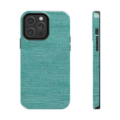 Quality Mint Turquoise Denim Fabric Deisgn, Stylish Material - Tough Phone Cases