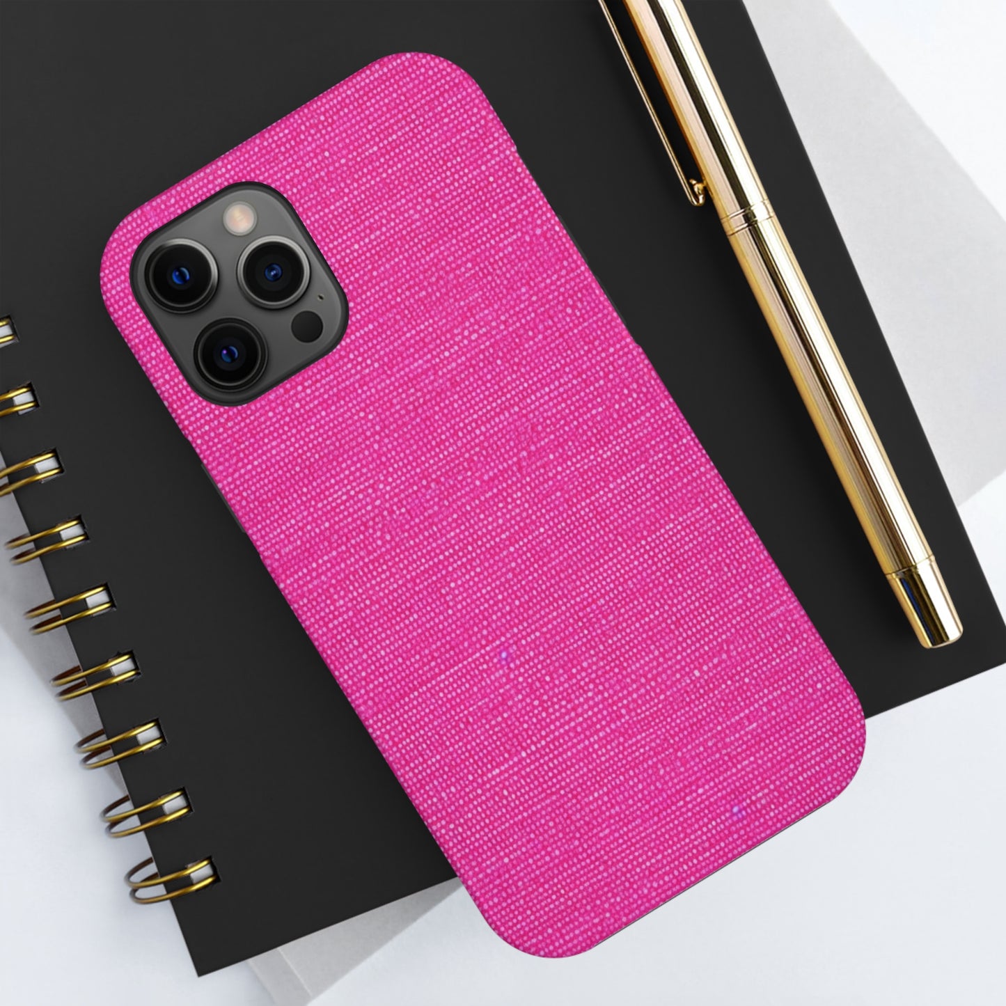 Hot Neon Pink Doll Like: Denim-Inspired, Bold & Bright Fabric - Tough Phone Cases